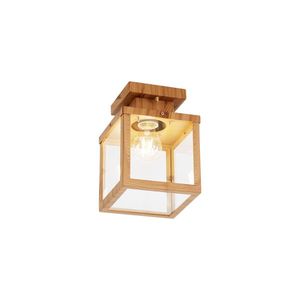 Priemyselné vonkajšie stropné svietidlo drevené s čírym sklom - Rotterdam vyobraziť