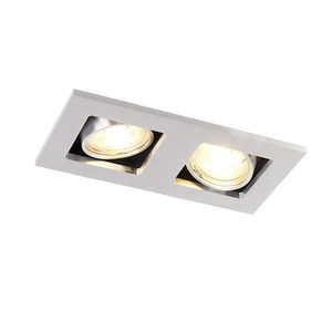 Oceľové zapustené bodové svetlo obdĺžnikové 2-svetlo - Qure vyobraziť