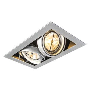 Zapustené bodové svetlo oceľ AR111 nastaviteľné 2-žiarovkové - Oneon vyobraziť