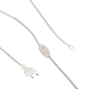 Pripojovací kábel 80-120 cm s vypínačom a zástrčkou priehľadný vyobraziť