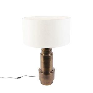 Art Deco stolná lampa s tienidlom biela 50 cm - Bruut vyobraziť
