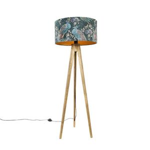 Trojnohý vintage drevený s tienidlom papagájovej zelenej 50 cm - Tripod Classic vyobraziť