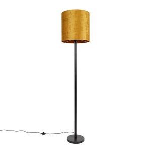 Klasická stojaca lampa s čiernym tienidlom zlatá 40 cm - Simplo vyobraziť
