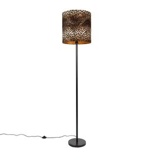 Stojaca lampa čierna tienidlo leopardia potlač 40 cm - Simplo vyobraziť