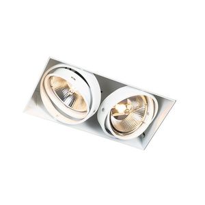 Zástenné bodové svietidlo biele GU10 AR111 bez rámu 2-žiarovkové - Oneon vyobraziť