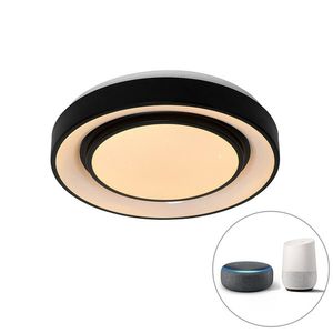 Moderné stropné svietidlo čierne 38 cm vrátane LED a RGB - Jochie vyobraziť