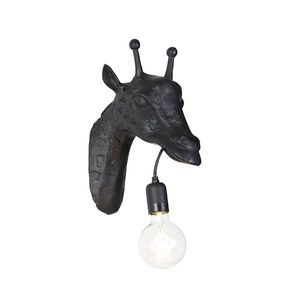Vintage nástenná lampa čierna - Zviera Žirafa vyobraziť