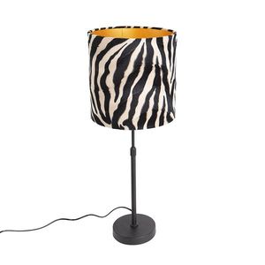 Stolná lampa čierna tienidlo zebra vzor 25 cm nastaviteľná - Parte vyobraziť