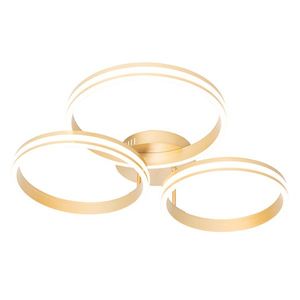 Stropné svietidlo mosadz vrátane LED 3-stupňové stmievateľné 3-svetlo - Navara vyobraziť