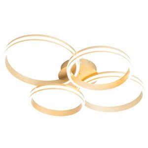 Stropné svietidlo mosadz vrátane LED 3-stupňový stmievač 4-svetlá - Navara vyobraziť