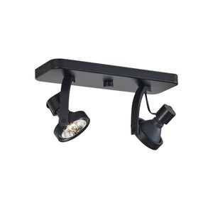 Dizajnový stropný reflektor čierny GU10 70mm 2-svetelný nastaviteľný - Vo vyobraziť
