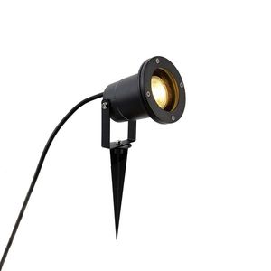 Priemyselný inteligentný bodový reflektor s hrotom čierny vrátane WiFi GU10 IP65 - Basic vyobraziť