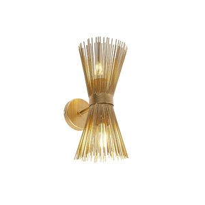 Art Deco nástenná lampa zlatá 2-svetlo - Broom vyobraziť