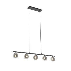 Moderné závesné svietidlo čierne 100 cm 5-svetlo s dymovým sklom - Atény vyobraziť