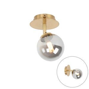 Rustikálne bodové svetlo zlaté nastaviteľné s dymovým sklom - Atény vyobraziť