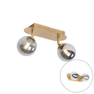 Bodové svetlo zlaté 2-žiarovkové nastaviteľné s dymovým sklom - Atény vyobraziť