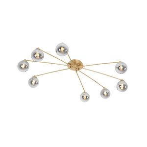 Moderné stropné svietidlo zlaté 8-žiarovkové s dymovým sklom - Atény vyobraziť