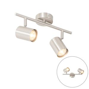 Moderné stropné svietidlo oceľové 2-žiarovkové nastaviteľné - Jeana vyobraziť