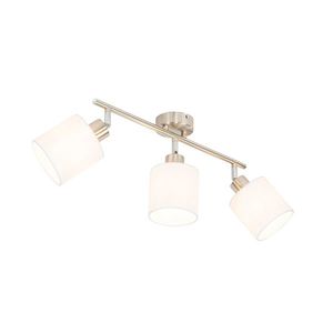 Oceľové stropné bodové svetlo s bielym tienidlom 3-žiarovkové nastaviteľné - Hetta vyobraziť