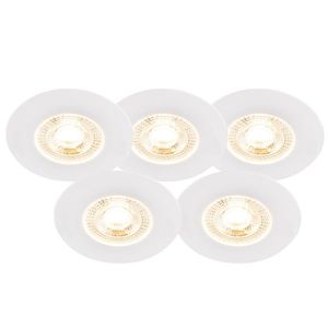 Sada 5 zapustených bodových svetiel bielych 3-stupňový stmievač - Ulo vyobraziť