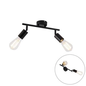 Moderné bodové svetlo čierne 2-žiarovkové nastaviteľné - Facil vyobraziť