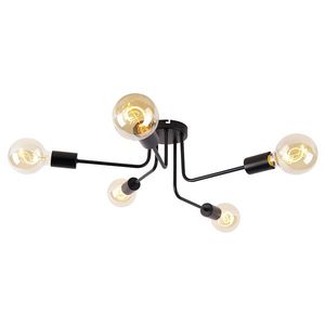 Dizajnové stropné svietidlo čierne 5-žiarovkové - Facile vyobraziť