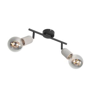 Priemyselné bodové svetlo čierne s betónom 2-žiarovkové - Pedra vyobraziť