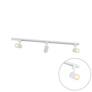 Moderný 1-fázový koľajnicový systém s 3 reflektormi biely - Jeana vyobraziť