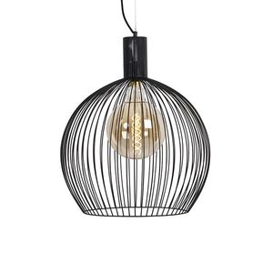 Dizajnové okrúhle závesné svietidlo čierne 50 cm - Dos vyobraziť