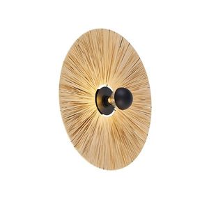 Rustikálna nástenná lampa čierna s lanom 60 cm - Leia vyobraziť