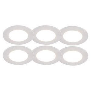 Sada 6 vstavaných bodových svetiel bielych vrátane LED 3-stupňový stmievač IP65 - Blanca vyobraziť