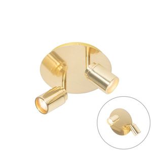 Moderné kúpeľňové bodové svetlo mosadzné 2-žiarovkové IP44 - Ducha vyobraziť