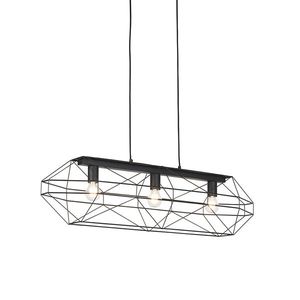 Priemyselné závesné svietidlo čierne 3-svetlo - Carcass vyobraziť