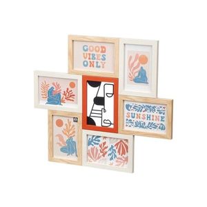 Fotorámeček na 6 fotografií HUIT červený/béžový/bílý vyobraziť