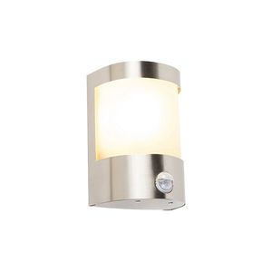 Moderná vonkajšia nástenná lampa z nerezovej ocele s pohybovým senzorom IP44 - Mira vyobraziť