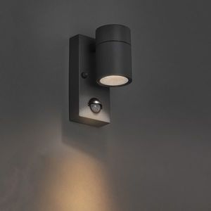 Vonkajšia nástenná lampa antracit IP44 s pohybovým senzorom - Solo vyobraziť