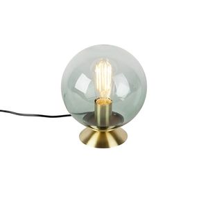 Stolná lampa v štýle Art Deco mosadz so zeleným sklom - Pallon vyobraziť