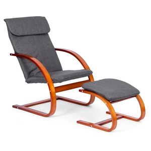 Houpací křeslo s podnožkou QUANTOR šedé vyobraziť