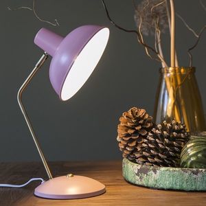 Retro stolná lampa ružová s bronzom - Milou vyobraziť