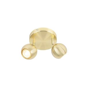 Retro okrúhly reflektor mosadz s stropnou doskou 2-svetlo - Gissi vyobraziť