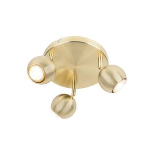 Retro okrúhle bodové svetlo mosadz s stropnou doskou 3-svetlo - Gissi vyobraziť