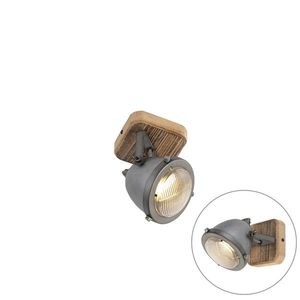 Priemyselné bodové svetlo oceľ s drevom naklápateľné - Emado vyobraziť