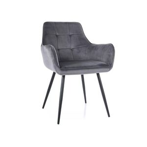 Jídelní křeslo Lemon Velvet šedé vyobraziť