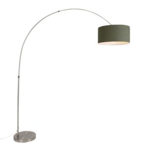 Oblúková lampa oceľ s tienidlom machovej zelenej 50/50/25 - XXL vyobraziť
