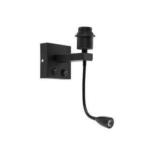 Moderná nástenná lampa čierna s flexibilným ramenom - Brescia Combi vyobraziť