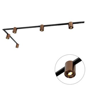 1-fázový koľajnicový systém s 5 reflektormi tmavo bronzový a čierny - Rondoo Up vyobraziť