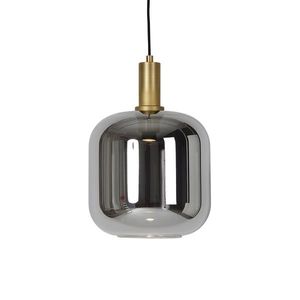 Závesné svietidlo čierne so zlatom a dymovým sklom vrátane PUCC - Zuzanna vyobraziť