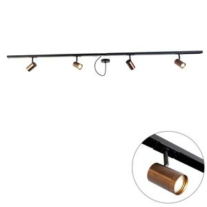 1-fázový koľajnicový systém tmavá bronz s 4 reflektormi a okrúhlym napájaním I - Jeana vyobraziť