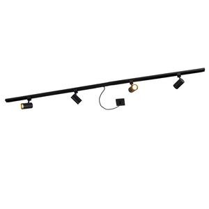 1-fázový koľajnicový systém čierny so 4 reflektormi a I-zdrojom napájania štvorcový - Jeana vyobraziť