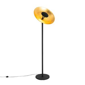 Priemyselná stojaca lampa čierna so zlatým vnútrom 60 cm - Magnax vyobraziť